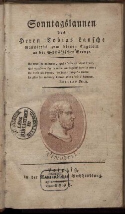 Sonntagslaunen des Herrn Tobias Lausche Gastwirths zum blauen Engelein an der Schwäbischen Grenze