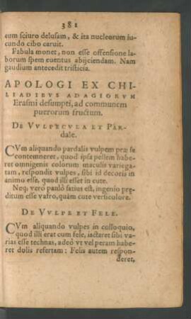Apologi Ex Chiliadibus Adagiorum Erasi desumpti, ad communem puerorum fructum.