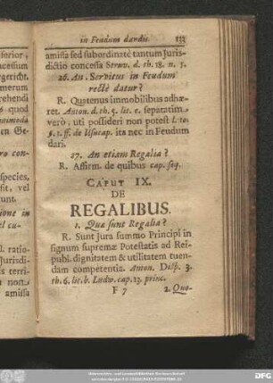 Caput IX. De Regalibus.