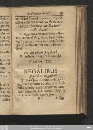 Caput IX. De Regalibus.