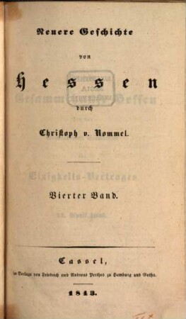 Geschichte von Hessen, 8 = 4,4. Neuere Geschichte von Hessen ; 4