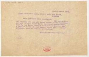 Brief an Emil von Sauer : 18.09.1922