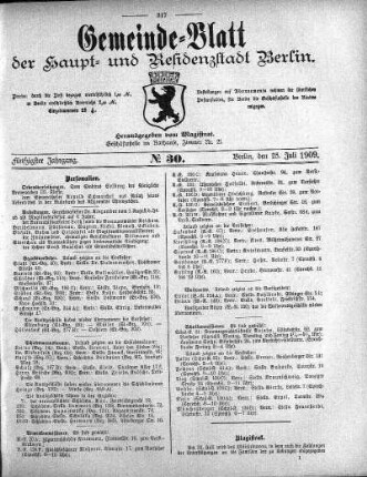 1909,30: No. 30, 25. Juli 1909