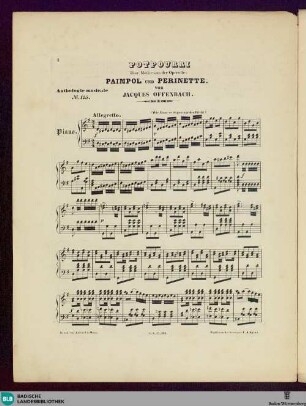 Potpourri über Motive der Operette: Paimpol und Perinette