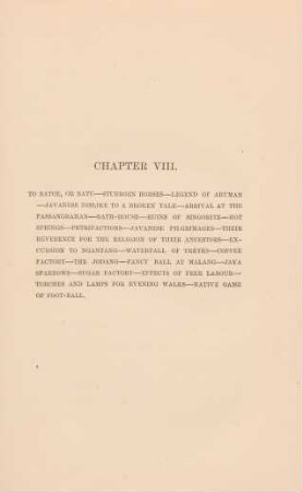 Chapter VIII. To Batoe, or Batu ...