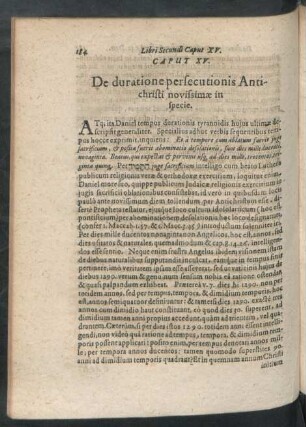 Caput XV. De duratione persecutionis Antichristi novissimae in specie