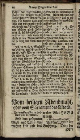 Vom heiligen Abendmahl, oder vom Sacrament des Altars