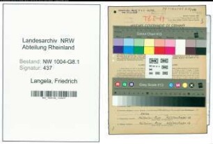 Entnazifizierung Friedrich Langela , geb. 14.08.1892 (Konstrukteur)