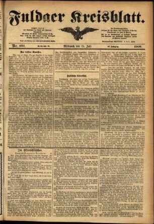 Ausgabe vom Mittwoch, den 15. Juli 1908.