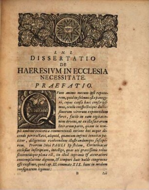 Disp. inaug. de haeresium in ecclesia necessitate, ad illustr. partem commatis 19 priorem 1. ad Cor. C. XI.