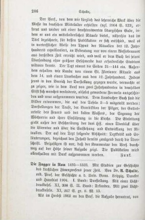 286-288 [Rezension] Schulte, Aloys, Die Fugger in Rom