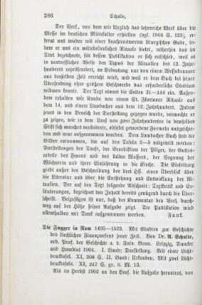 286-288 [Rezension] Schulte, Aloys, Die Fugger in Rom