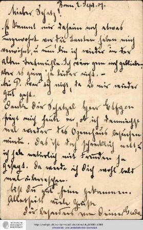 Postkarte vom 02.09.1907