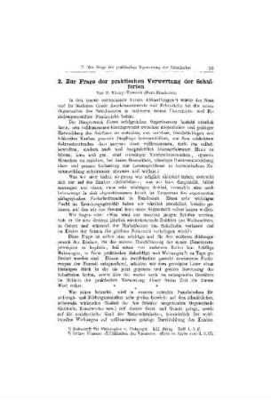 Zur Frage der praktischen Verwertung der Schulferien