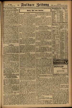 Dritte Ausgabe vom Sonntag, den 10. August 1924.