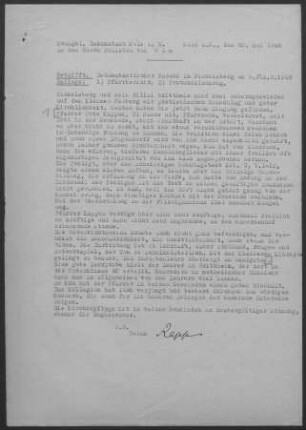 Bickelsberg und Brittheim: Visitationsbericht mit Pfarrbericht 1948