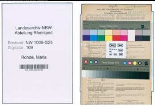 Entnazifizierung Maria Rohde , geb. 06.05.1900 (Drogistin)