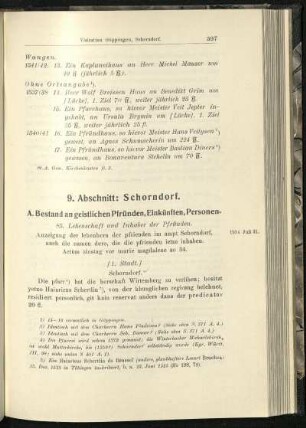 A. Bestand an geistlichen Pfründen, Einkünften, Personen.
