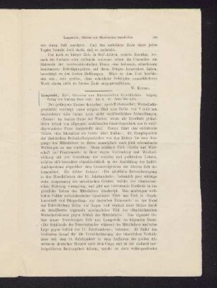 [Rezension von] Lamprecht, Karl, Skizzen zur Rheinischen Geschichte
