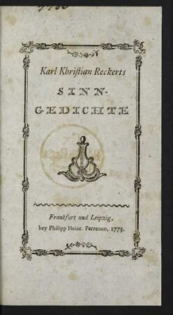 Karl Khristian Reckerts Sinngedichte