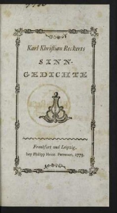Karl Khristian Reckerts Sinngedichte