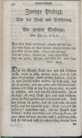 Von der Buße und Bekehrung.