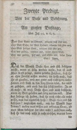 Von der Buße und Bekehrung.