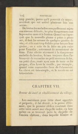 Chapitre VII. Retour du curé et rétablissement du village.