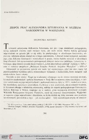 17: Zespól prac Aleksandra Szturmana w Muzeum Narodowym w Warszawie : Sylwetka artysty