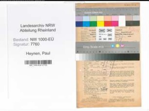 Entnazifizierung Paul Heynen, geb. 13.10.1897 (Stadtsekretaer)