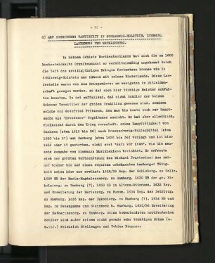 d) Arp Schnitgers Taetigkeit in Schleswig-Holstein, Lübeck, Lauenburg und Mecklenburg.