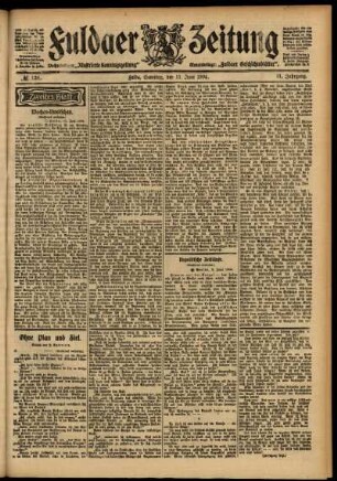 Zweite Ausgabe vom Samstag, den 11. Juni 1904.