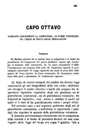 Capo Ottavo Conflitti Concernenti La Competenza, Le Forme Giudiziarie Ed I Mezzi Di Prova Delle Obbligazioni