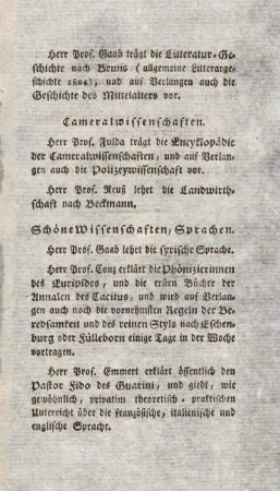 Schöne Wissenschaften, Sprachen