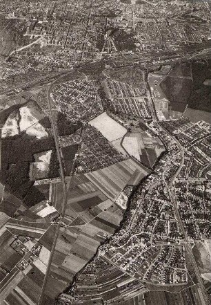 Luftbildaufnahmen von Karlsruhe. Rüppurr/Dammerstock - Weiherfeld/ Dammerstock/ Gartenstadt