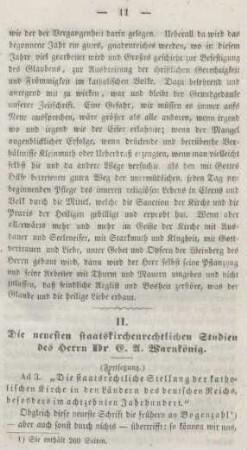 11-24 Die neuesten staatskirchenrechtlichen Studien des Herrn Dr. L. A. Warnkönig : Fortsetzung