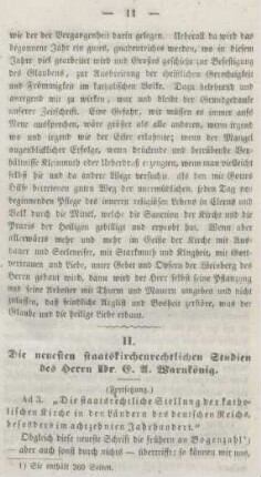 11-24 Die neuesten staatskirchenrechtlichen Studien des Herrn Dr. L. A. Warnkönig : Fortsetzung