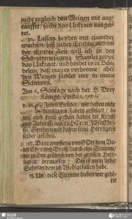[Am 6. Sontage nach der Heiligen Drey Könige]