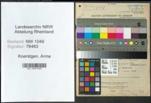 Entnazifizierung Anna Koerstgen , geb. 27.08.1891 (Lehrerin)