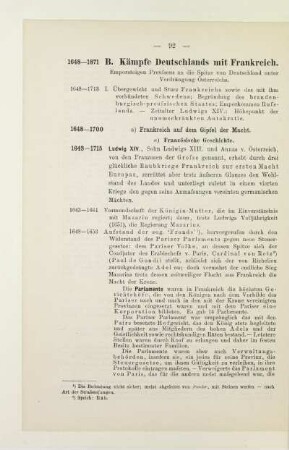 B. Kämpfe Deutschlands mit Frankreich. 1648-1871