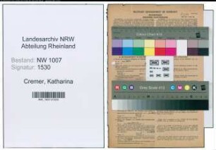 Entnazifizierung Katharina Cremer , geb. 22.05.1901 (Lehrerin)
