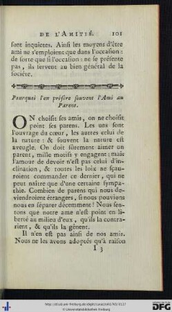 Pourquoi l’on préfére souvent l’Ami au Parent.