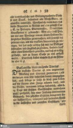II. Balsamische blutreinigende Tinctur