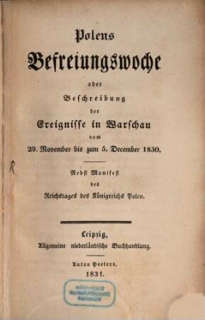 Polens Befreiungs-Woche