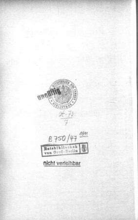 Stempel: Kön. pr. Ministerium des Innern Bibliothek