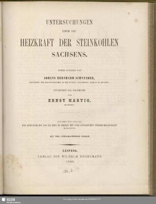 3: Untersuchungen über die Heizkraft der Steinkohlen Sachsens