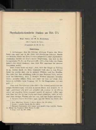 Physikalisch-chemische Studien am Blei. II.