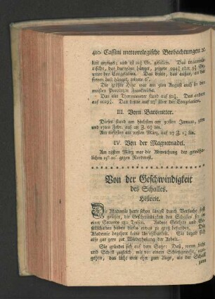 Von der Geschwindigkeit des Schalles.