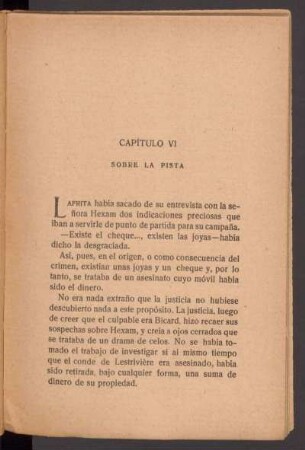 Capítulo VI - Sobre la pista