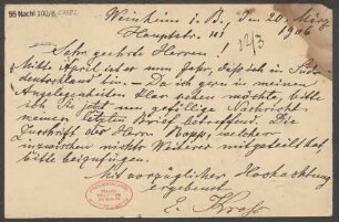 Brief an B. Schott's Söhne : 20.03.1906